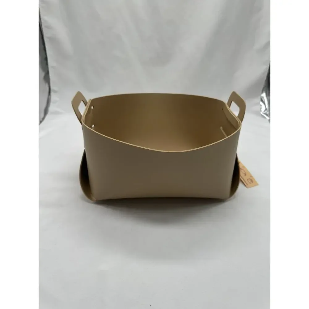 Esselle Vegan Leather Foldable Basket, Beige, Set of 4 NWT